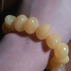 Lab Created Light Amber Nuggets Stretch Bracelet